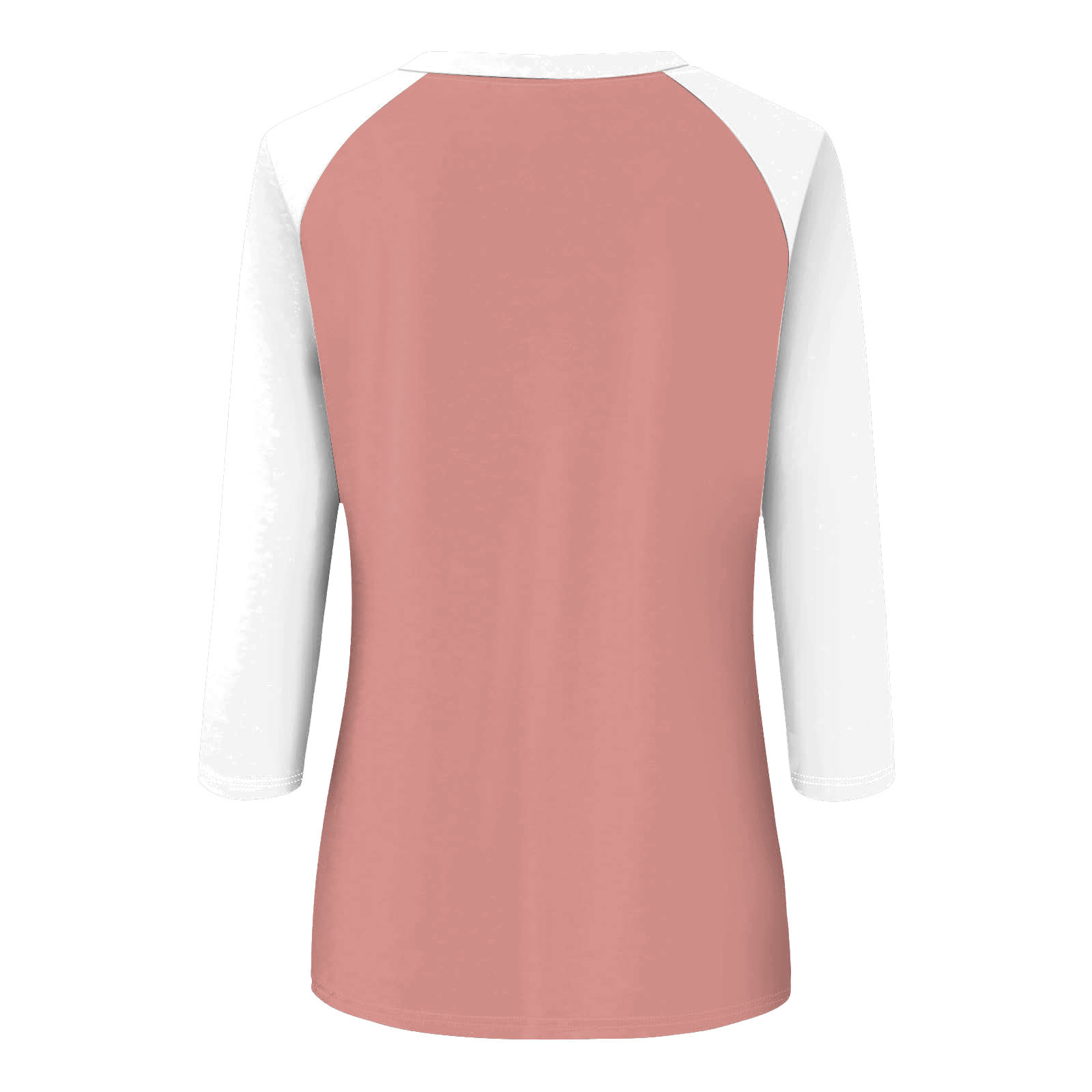 thumbnail image 5 of Camiseta raglán de manga 3/4 para mujer: cuello redondo, estampado informal, versátil para todas las estaciones (S-XXL), 5 of 5